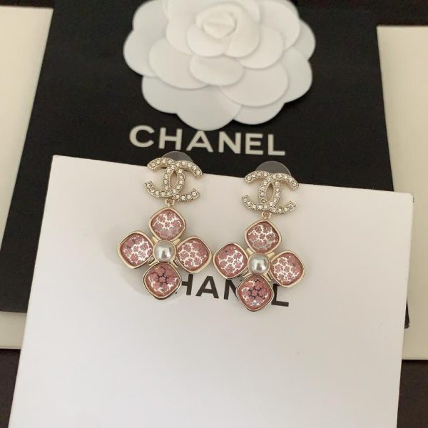 replik,replica,schmuck,1:1,beste,ohrringe,ring,Repliken Chanel-Ohrringe mit rosa Kristall-CC
