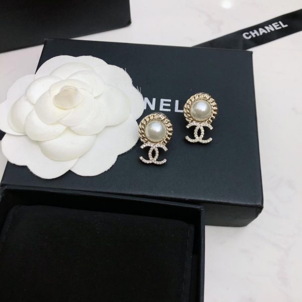replik,replica,schmuck,1:1,beste,ohrringe,ring,Repliken Chanel mittelalterliche runde schwarze Ohrringe