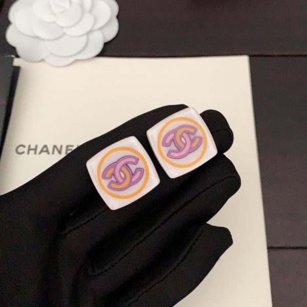 replik,replica,schmuck,1:1,beste,ohrringe,ring,Repliken Chanel runde zweifarbige schwarz-weiße Ohrringe
