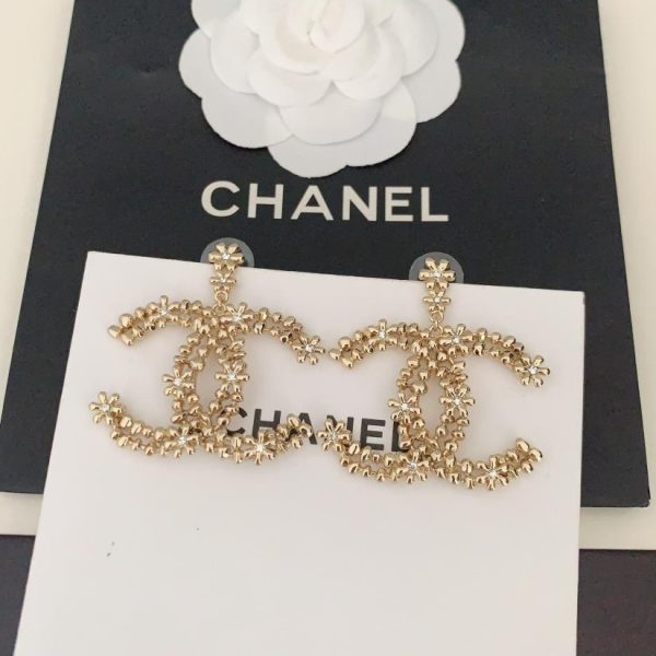 replik,replica,schmuck,1:1,beste,ohrringe,ring,Repliken Lange Ohrringe mit kleinem CC-Blumenmuster von Chanel