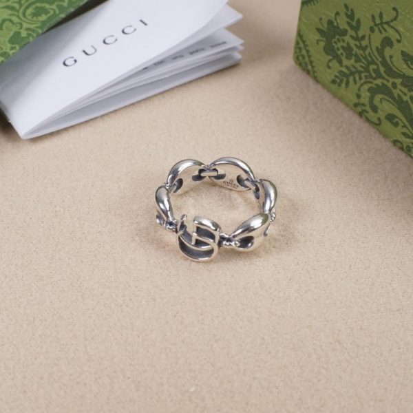 replik,replica,schmuck,1:1,beste,ohrringe,ring,Repliken Ineinandergreifender Doppel-G-Schweinnasen-Ankerring von Gucci