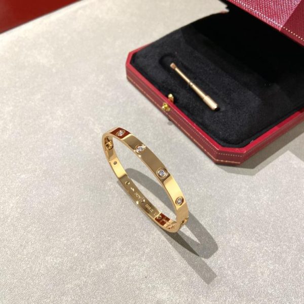 replik,replica,schmuck,1:1,beste,ohrringe,ring,Repliken Breites Cartier-Armband mit zehn Diamanten