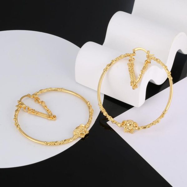 replik,replica,schmuck,1:1,beste,ohrringe,ring,Repliken Versace-Ohrringe mit Gesichtsrelief