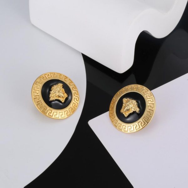 replik,replica,schmuck,1:1,beste,ohrringe,ring,Repliken Versace-Ohrringe mit Gesichtsrelief