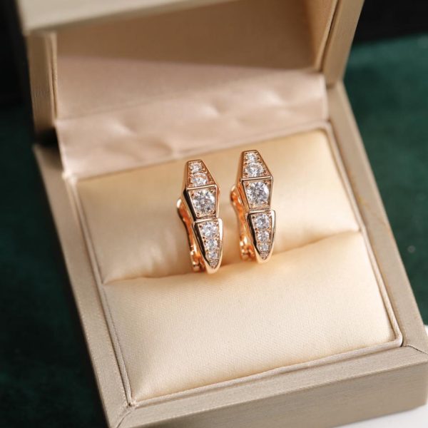 replik,replica,schmuck,1:1,beste,ohrringe,ring,Repliken Bvlgari Senti-Ohrringe aus Roségold mit Schlangendiamanten