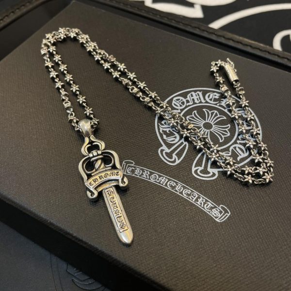 replik,replica,schmuck,1:1,beste,ohrringe,ring,Repliken Chrome Hearts Vintage Kreuz-Kugel-Halskette