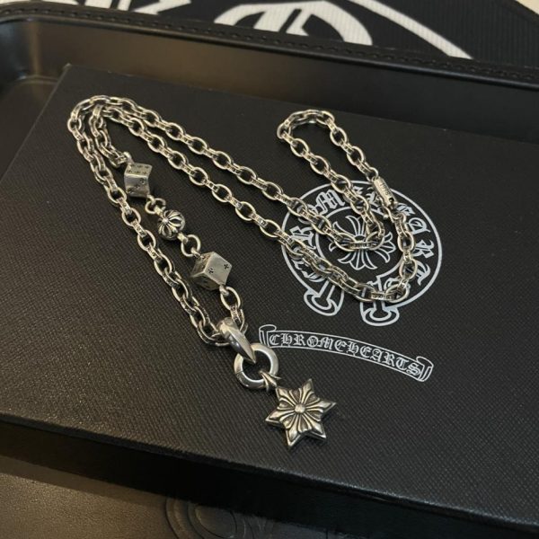 replik,replica,schmuck,1:1,beste,ohrringe,ring,Repliken Chrome Hearts Vintage Kreuz-Kugel-Halskette