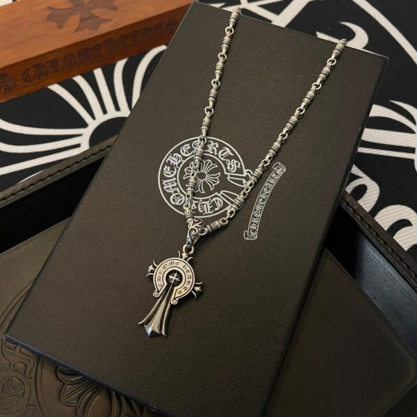 replik,replica,schmuck,1:1,beste,ohrringe,ring,Repliken Chrome Hearts Vintage Kreuz-Kugel-Halskette