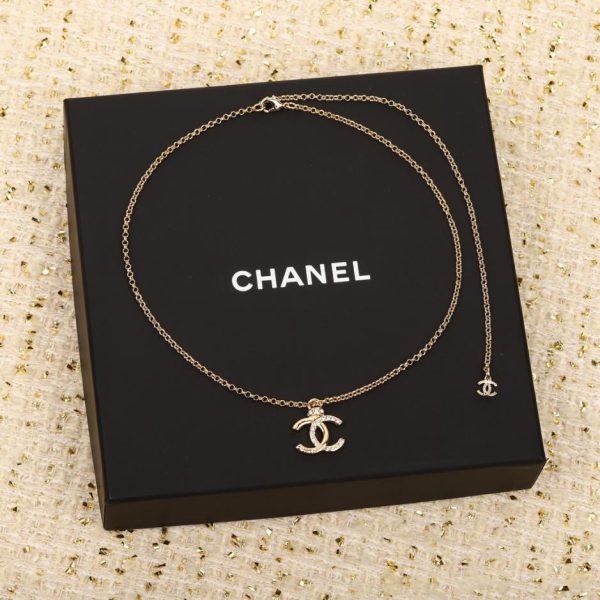 replik,replica,schmuck,1:1,beste,ohrringe,ring,Repliken Chanel Love Doppel-C-Anhänger-Halskette