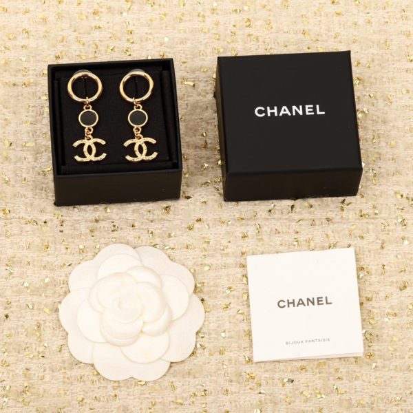 replik,replica,schmuck,1:1,beste,ohrringe,ring,Repliken Chanel ovale, gedrehte Doppel-C-Ohrringe mit Halbdiamanten