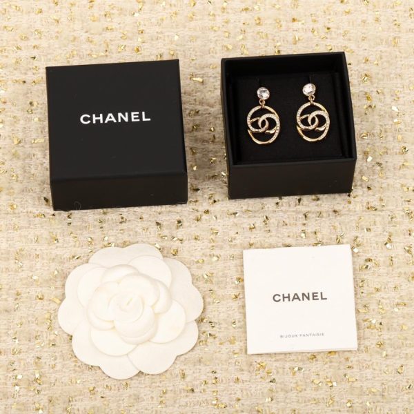 replik,replica,schmuck,1:1,beste,ohrringe,ring,Repliken Chanel-Creolen mit doppeltem C in Schwarz