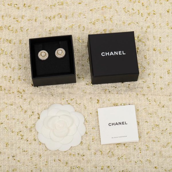 replik,replica,schmuck,1:1,beste,ohrringe,ring,Repliken Chanel Ohrringe mit quadratischem Strass-Anhänger und Doppel-C-Halbdiamant