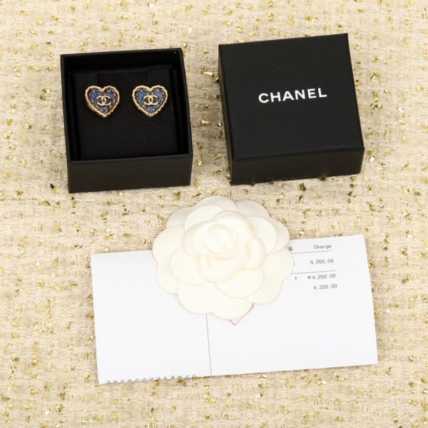 replik,replica,schmuck,1:1,beste,ohrringe,ring,Repliken Jeansblaue Doppel-C-Ohrringe von Chanel