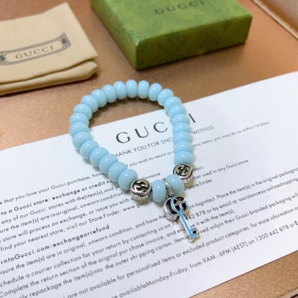 replik,replica,schmuck,1:1,beste,ohrringe,ring,Repliken Gucci-Armbänder für Männer und Frauen, das neueste achatblaue Perlenarmband (5022)