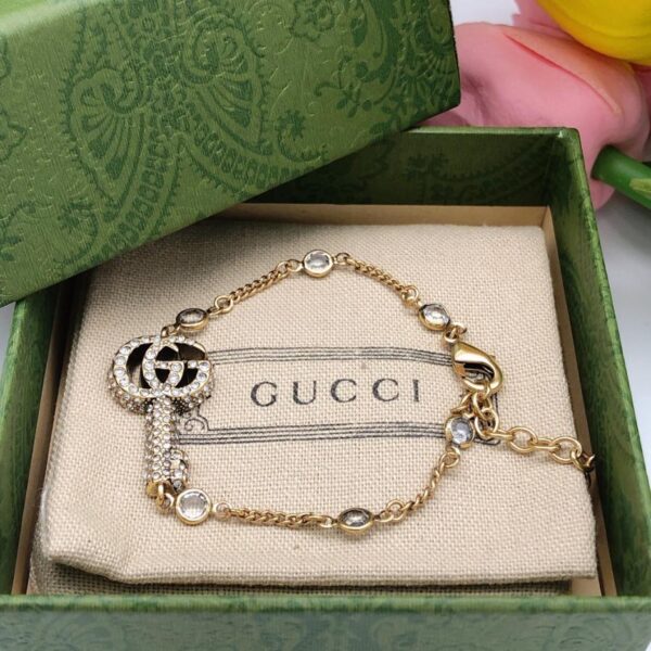replik,replica,schmuck,1:1,beste,ohrringe,ring,Repliken Gucci Kristall-Doppel-G-Schlüssel-Set-Armband (219B)