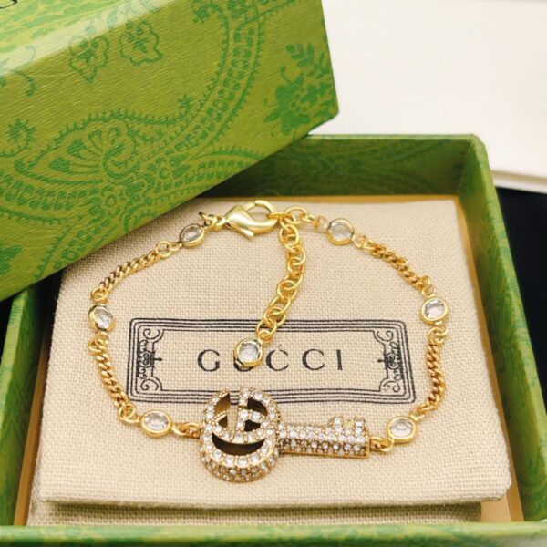 replik,replica,schmuck,1:1,beste,ohrringe,ring,Repliken Gucci-Armband mit Kristall-Doppel-G-Schlüssel-Set (4894)