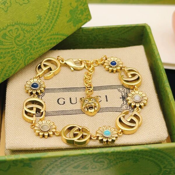 replik,replica,schmuck,1:1,beste,ohrringe,ring,Repliken Gucci neues sonnenblumenförmiges Armband (118B)