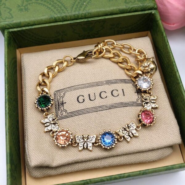 replik,replica,schmuck,1:1,beste,ohrringe,ring,Repliken Gucci GG modisches farbiges Diamantarmband (4B3A)