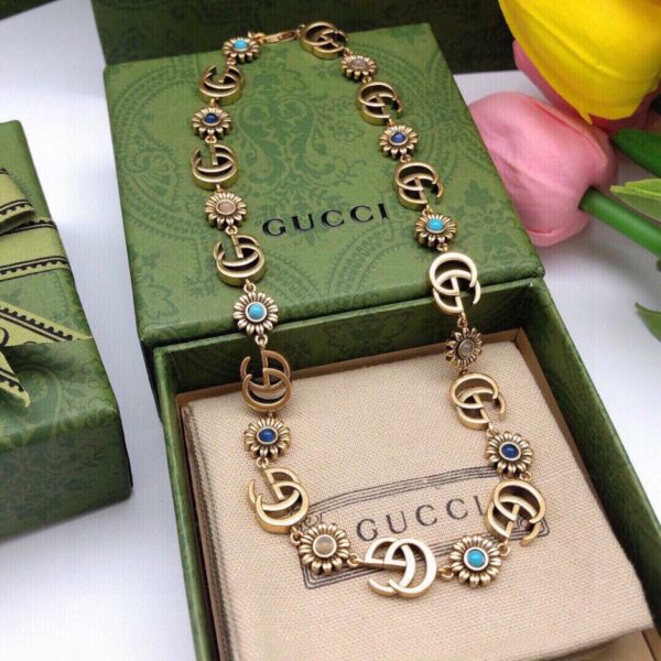 replik,replica,schmuck,1:1,beste,ohrringe,ring,Repliken Gucci neue Blumenhalskette (8E17)