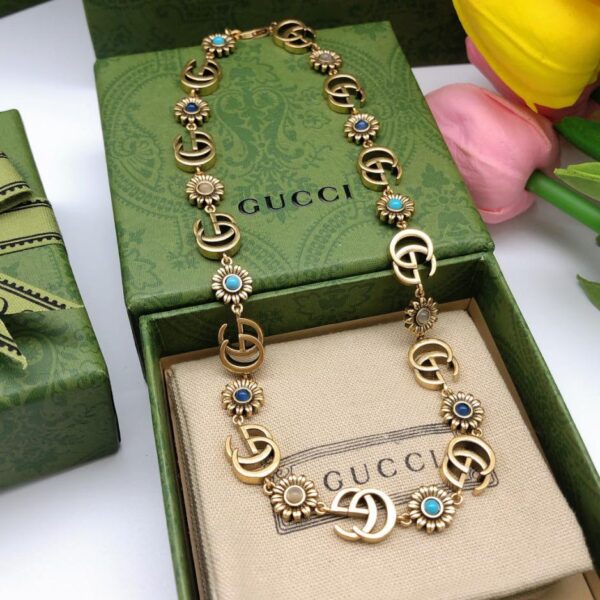 replik,replica,schmuck,1:1,beste,ohrringe,ring,Repliken Gucci neue Blumenhalskette (91C2)