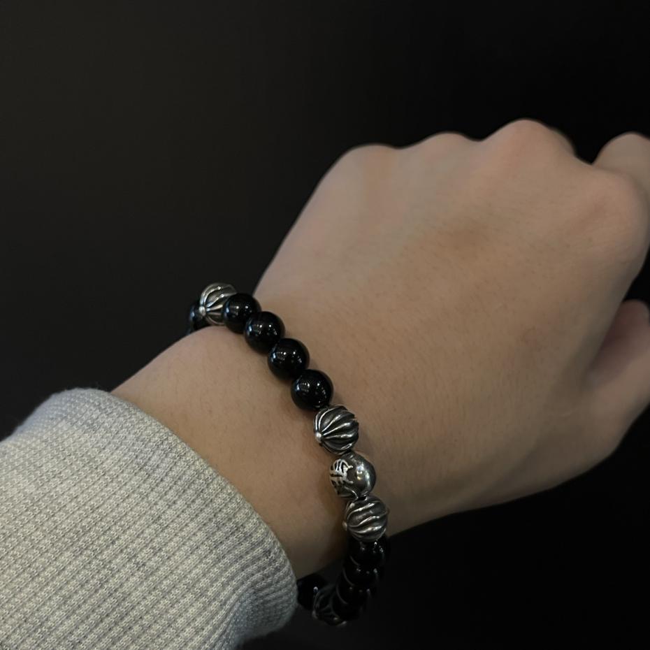 replik,replica,schmuck,1:1,beste,ohrringe,ring,Repliken Chrome Hearts 8 Silberperlen Obsidian-Armband replik,replica,schmuck,1:1,beste,ohrringe,ring,Repliken Chrome Hearts 8 Silberperlen Obsidian-Armband