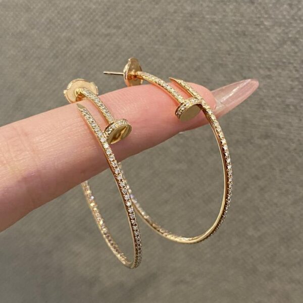 replik,replica,schmuck,1:1,beste,ohrringe,ring,Repliken Große Ohrstecker mit Diamanten, 18k Echtgold und Diamanten (D80C)