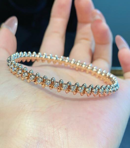 replik,replica,schmuck,1:1,beste,ohrringe,ring,Repliken Echter Schuss aus 18 Karat echtem Gold und echtem Diamant Cartier Liuding voller Diamantarmband (1FD9)