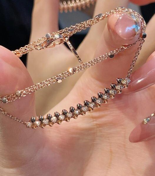 replik,replica,schmuck,1:1,beste,ohrringe,ring,Repliken Echte Aufnahme einer Cartier Liuding-Diamanthalskette aus 18 Karat echtem Gold und echtem Diamant (2636)
