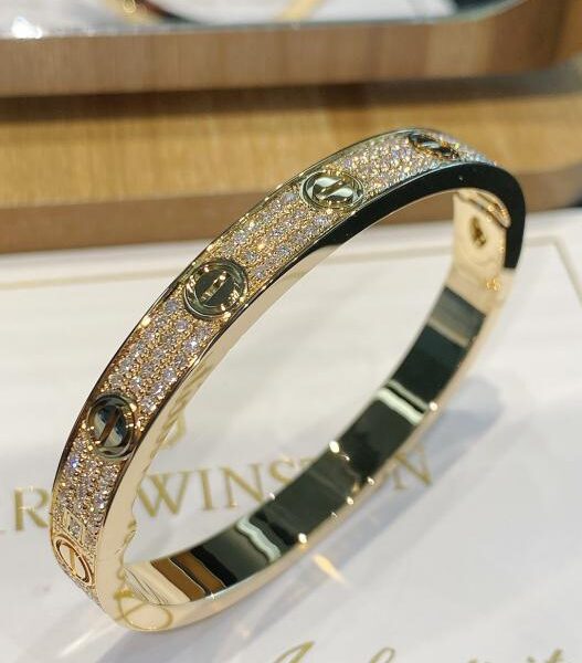 replik,replica,schmuck,1:1,beste,ohrringe,ring,Repliken Echte Aufnahme eines Cartier Baby’s Breath-Armbands aus 18 Karat echtem Gold und Diamanten (0064)