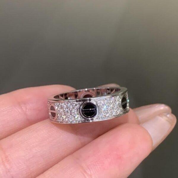 replik,replica,schmuck,1:1,beste,ohrringe,ring,Repliken Echte Aufnahme eines Ohrsteckerrings aus 18-karätigem Echtgold und Diamantschwarz (757B)