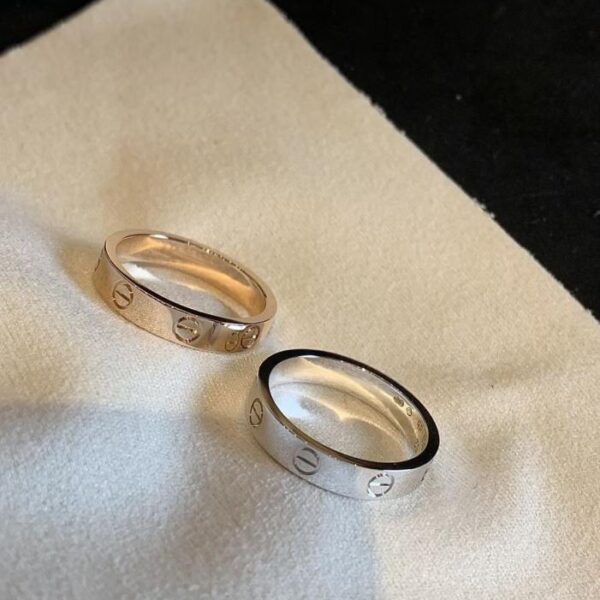 replik,replica,schmuck,1:1,beste,ohrringe,ring,Repliken Kundenauftrag Cartier schmale Version Love-Serie Schraubring 18K Weißgold 18K Roségold klassisch und langlebig Love it (201B)