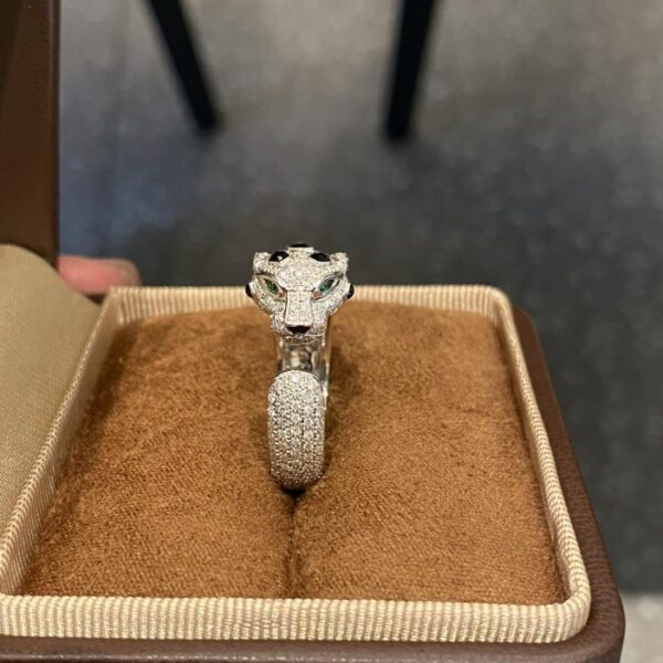 replik,replica,schmuck,1:1,beste,ohrringe,ring,Repliken Cartier-Ring mit geflecktem Leopardenmuster K, Weiß, 18 Karat Echtgold und Diamanten (639B)