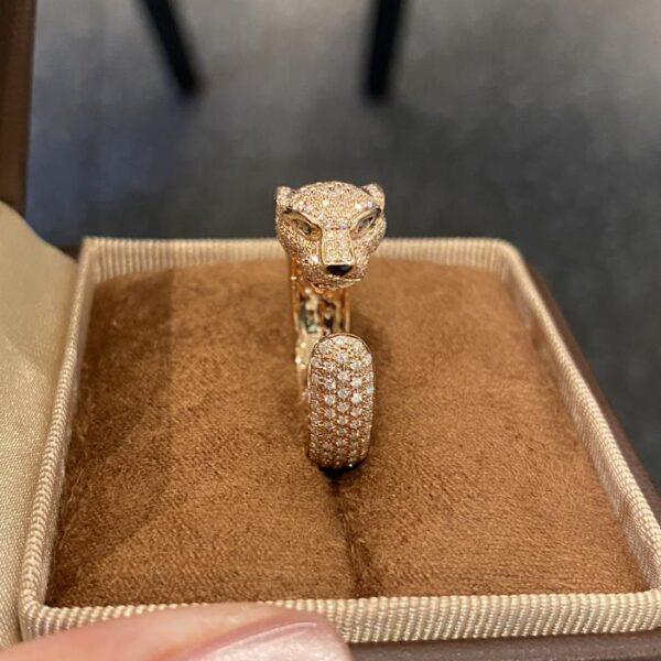 replik,replica,schmuck,1:1,beste,ohrringe,ring,Repliken Cartier Volldiamant-Leopardenring K Rot 18 Karat Echtgold und echte Diamanten (18A3)