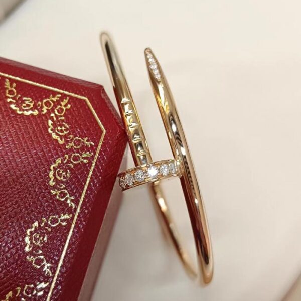 replik,replica,schmuck,1:1,beste,ohrringe,ring,Repliken Cartier Nagelkopf- und Schwanzdiamantarmband aus 18 Karat Gold, große Diamantversion (5CBA)