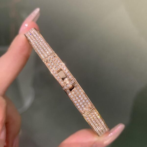 replik,replica,schmuck,1:1,beste,ohrringe,ring,Repliken Hochwertiges Cartier-Hermès-Armband mit Volldiamanten, 18 Karat echtes Gold und echte Diamanten (D180)