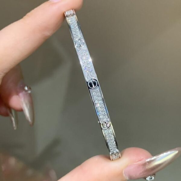 replik,replica,schmuck,1:1,beste,ohrringe,ring,Repliken Hochwertiges, schmales Gypsophila-Armband von Cartier, 18 Karat Echtgold und Diamanten (FBA4)