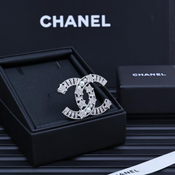 replik,replica,schmuck,1:1,beste,ohrringe,ring,Repliken Chanel Strass-Stern-Perlen-Brosche (CD90)