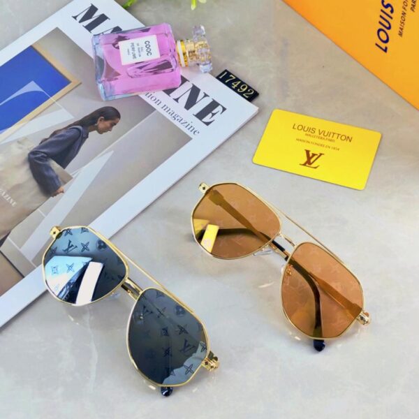 replik,replica,schmuck,1:1,beste,ohrringe,ring,Repliken Louis Vuitton neue personalisierte Sonnenbrille mit großem Rahmen und Doppelsteg-Metallsonnenbrille