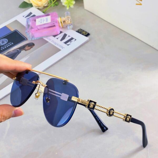 replik,replica,schmuck,1:1,beste,ohrringe,ring,Repliken Versace Herren-Sonnenbrille, randlose Sonnenbrille im Business-Stil mit Farbverlauf