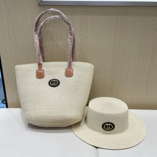 replik,replica,schmuck,1:1,beste,ohrringe,ring,Repliken Gucci neue zweiteilige Retro-Einkaufstasche für Damen Xia Sen Strohtasche