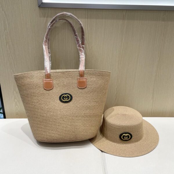 replik,replica,schmuck,1:1,beste,ohrringe,ring,Repliken Gucci neue zweiteilige Retro-Einkaufstasche für Damen Xia Sen Strohtasche