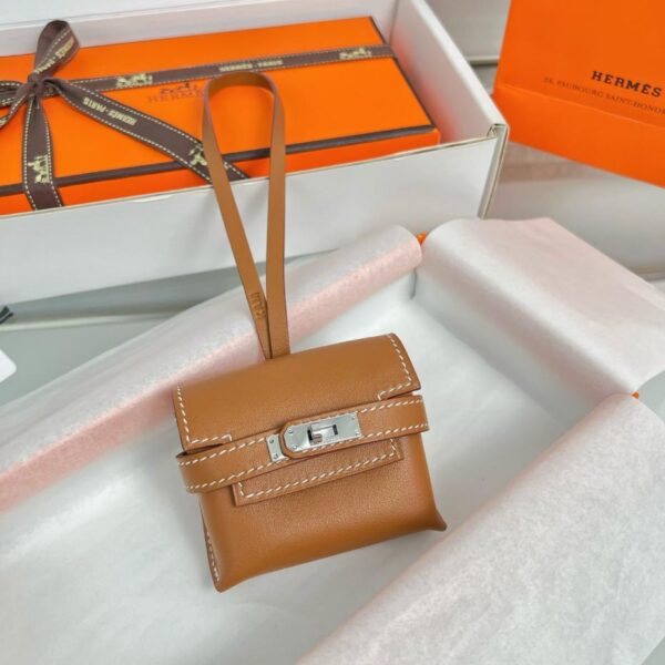replik,replica,schmuck,1:1,beste,ohrringe,ring,Repliken HERMES Kelly Kopfhörer-Taschenanhänger, exquisites Originalprodukt, rein handgefertigt mit Nähten