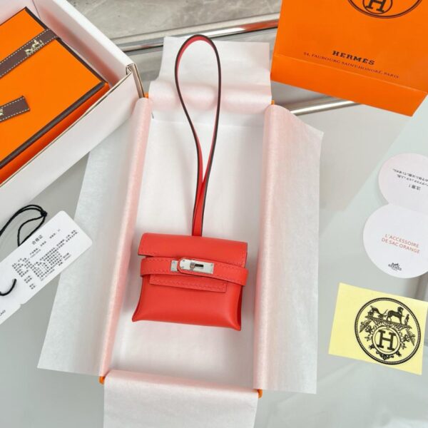 replik,replica,schmuck,1:1,beste,ohrringe,ring,Repliken HERMES Kelly Kopfhörer-Taschenanhänger, exquisites Originalprodukt, rein handgefertigt mit Nähten