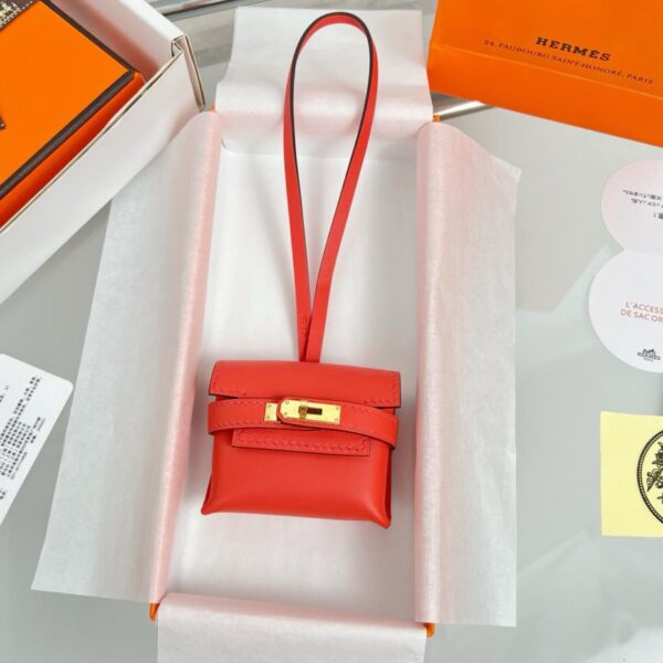 replik,replica,schmuck,1:1,beste,ohrringe,ring,Repliken HERMES Kelly Kopfhörer-Taschenanhänger, exquisites Originalprodukt, rein handgefertigt mit Nähten