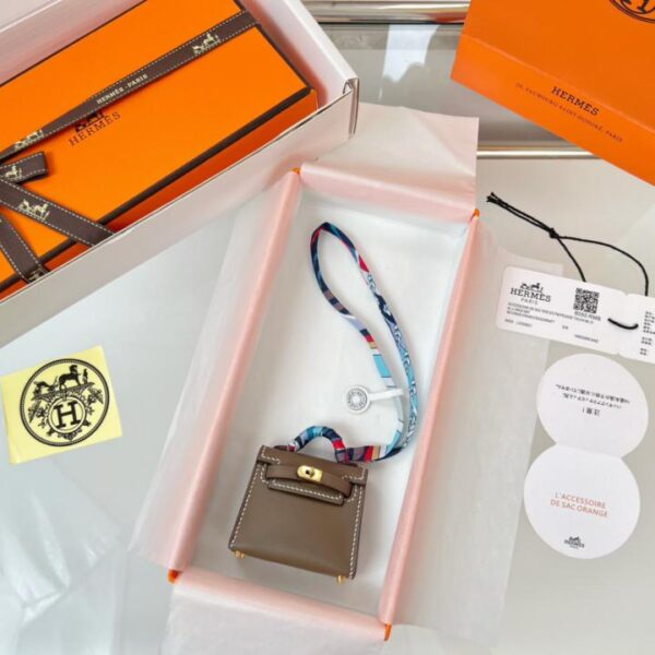 replik,replica,schmuck,1:1,beste,ohrringe,ring,Repliken HERMES Mini-Kelly-Tasche (Elefantengrau) Kelly-Twilly-Anhänger