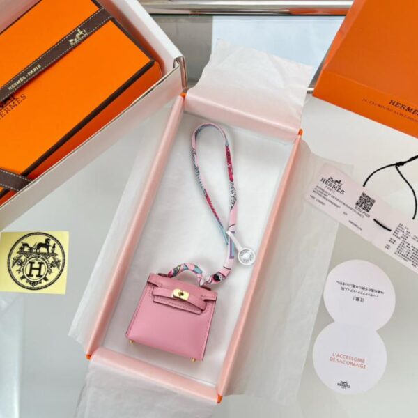 replik,replica,schmuck,1:1,beste,ohrringe,ring,Repliken HERMES Mini-Kelly-Tasche (Kirschblütenrosa) Kelly-Twilly-Anhänger