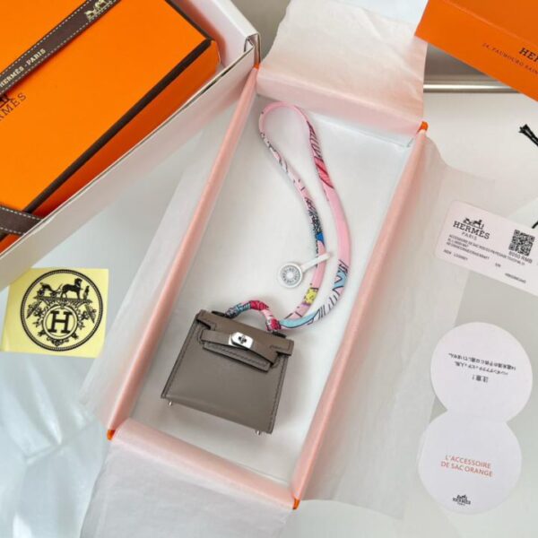 replik,replica,schmuck,1:1,beste,ohrringe,ring,Repliken HERMES Mini-Kelly-Tasche (Zinngrau) Kelly-Twilly-Anhänger