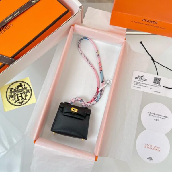 replik,replica,schmuck,1:1,beste,ohrringe,ring,Repliken HERMES Mini Kelly Bag (schwarz) Kelly Twilly Charm