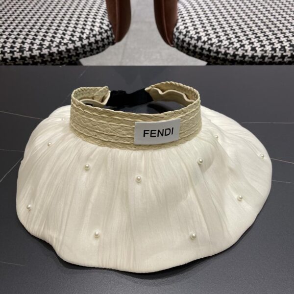 replik,replica,schmuck,1:1,beste,ohrringe,ring,Repliken Fendi-Sonnenhut im koreanischen Stil mit großer Krempe für Damen und hohlem Zylinder mit Perlen