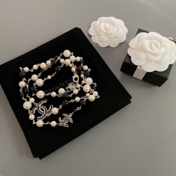 replik,replica,schmuck,1:1,beste,ohrringe,ring,Repliken Chanel Black Oil Double C Pulloverkette Klassische lange Kette mit Öltropfen (Z3Y8Z)
